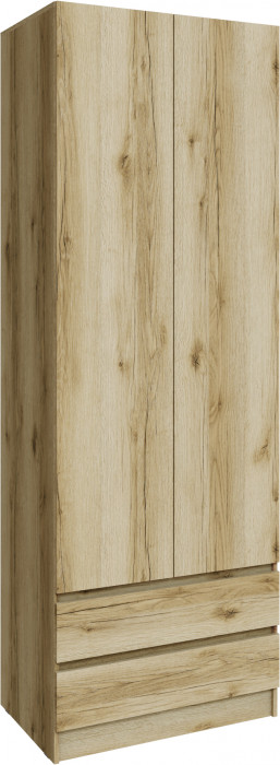 Шкаф Мадрид (0,8) с 2 ящ. без ручек без зеркала, Дуб делано