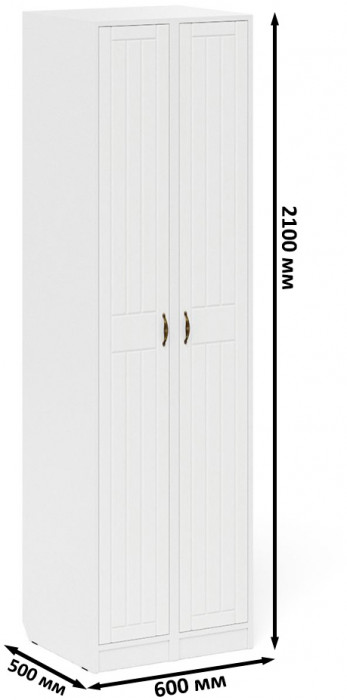 Прихожая П-6-500 Пенал + Пенал, цвет белая шагрень/фасады МДФ белое дерево фрезеровка прованс, ШхГхВ 60х50х210 см., универсальная сборка