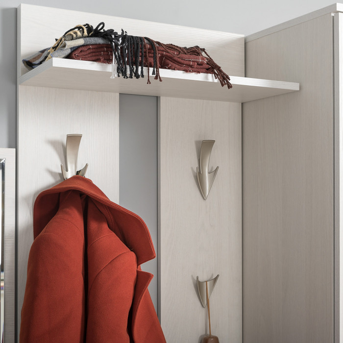 КР100 Ника прихожая № 06, цвет ясень анкор светлый, ШхГхВ 199,4х38,3х207,9 см., универсальная сборка