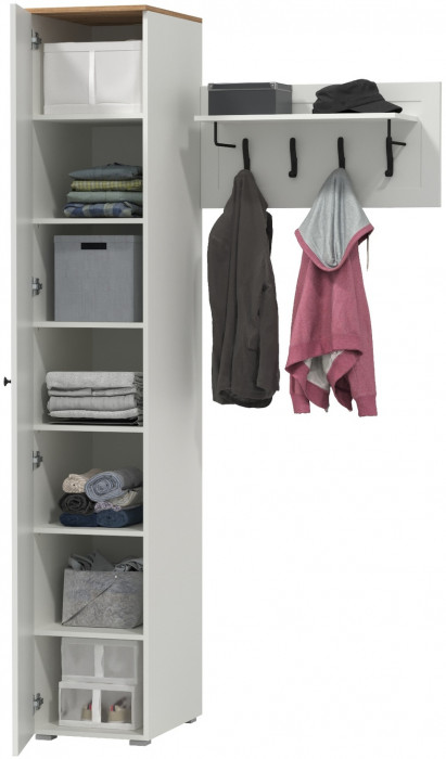 Остин Прихожая 13, белый шагрень/дуб крафт золотой