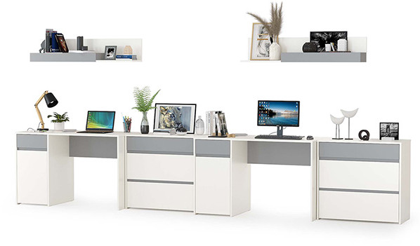 Торонто Компоновка № 13, белый шагрень/стальной серый