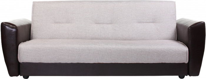 Диван-кровать Амстердам, 120х190, книжка, рогожка/экокожа, бежевый