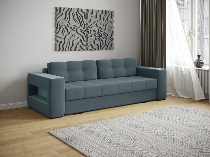 Диван раскладной Доро, серый/мдф бриз