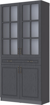 Шкаф-витрина Апполия, Графит серый/Лунный кратер