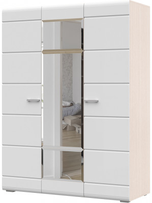 Симба шкаф 3-х створчатый (1500*2000*570) дуб белфорт/белый глянец