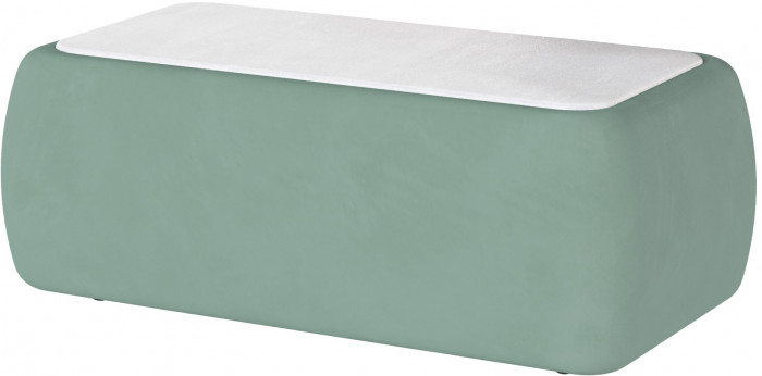 Стол журнальный Дизи мятный/мдф холст белый