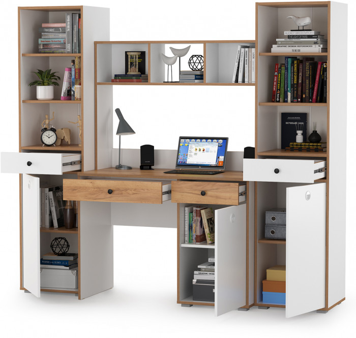 Вуди Компоновка № 07, белый премиум/дуб крафт золотой