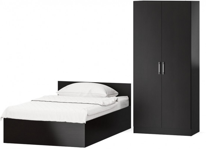 Кровать 1200 + Шкаф 2-х створчатый Стандарт, венге