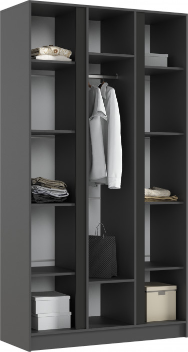 Келвин Шкаф 3-х створчатый 1200, Графит/Изумрудный