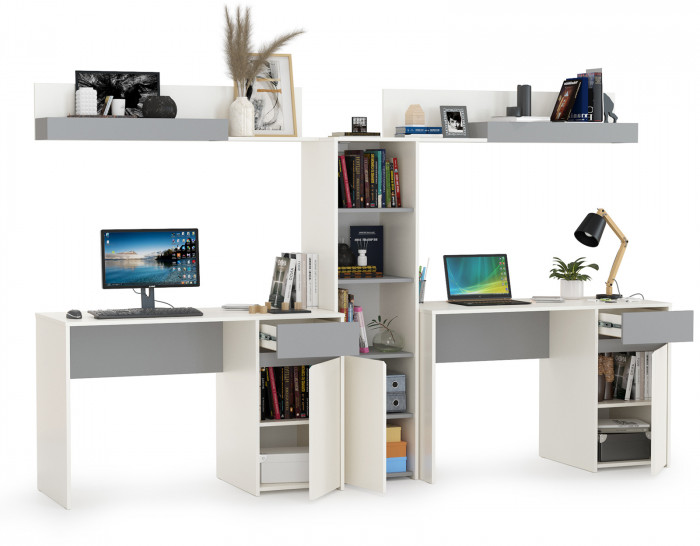 Торонто Компоновка № 16, белый шагрень/стальной серый