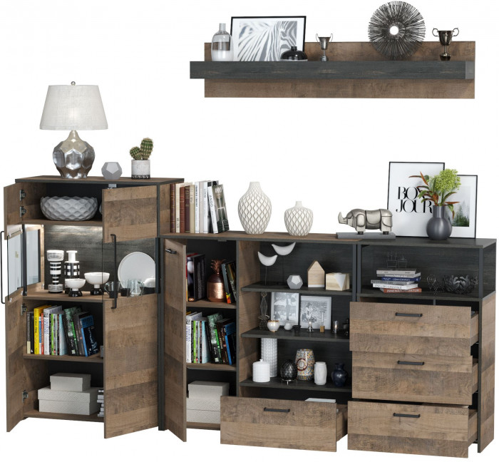 Трувор Гостиная 010, дуб гранж песочный/интра