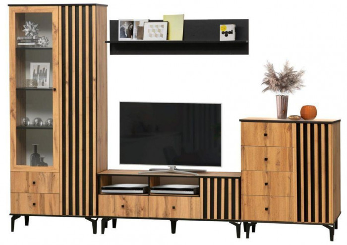 Комод Либерти 51.05 (опора h150) Дуб вотан/Черный