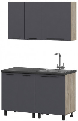 Кухня Этна 1.3 м. Комплект 2, софт графит
