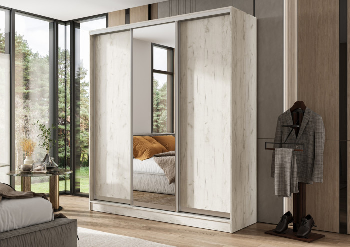 Шкаф-купе Тринити-6 (2,0 м), Дуб крафт белый