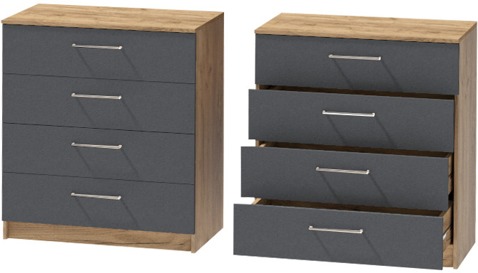 Комод №1 "Иннэс-7", Крафт золотой/Графит