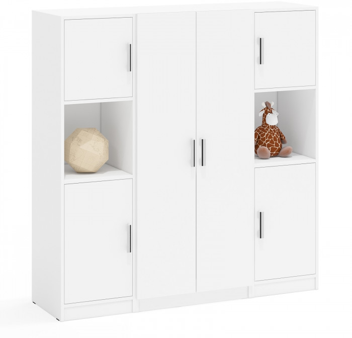 Шкаф С-МД-СК9Ш+Пенал С-МД-СК9П+Пенал С-МД-СК9П, белый шагрень