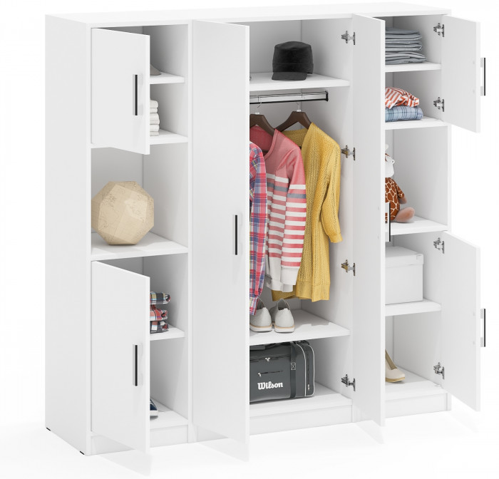 Шкаф С-МД-СК9Ш+Пенал С-МД-СК9П+Пенал С-МД-СК9П, белый шагрень