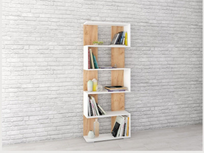 Стеллаж Ромео-1 белый/дуб крафт золотой