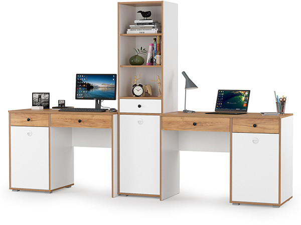 Вуди Компоновка № 10, белый премиум/дуб крафт золотой