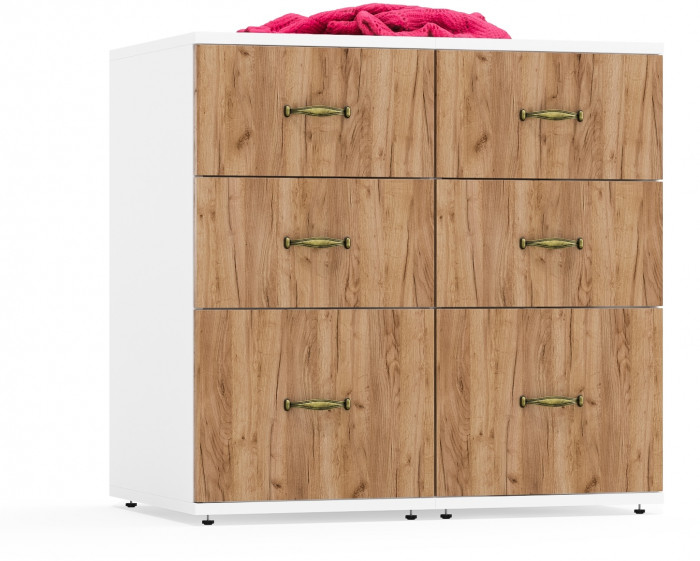 Лидер-8 Тумба МД 3.16 2 шт., цвет белый шагрень/крафт золото, ШхГхВ 80х50х75 см., универсальная сборка