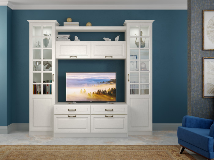 Ливерпуль Комплект карнизов 1000, цвет ясень ваниль, ШхГхВ 108,2х43,5х3,2 см.