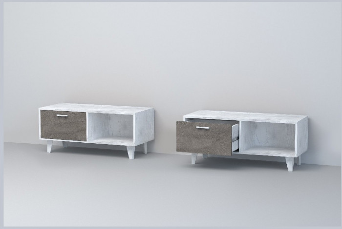 Эго Тумба Т-4 НГ (Глянец Белый/Дуб Крафт Золотой)