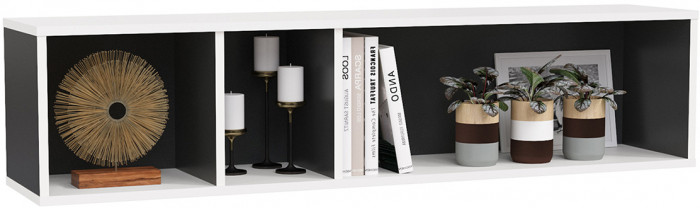 Сидней Комплектация № 010, корпус белый/чёрный/фасады МДФ белый глянец