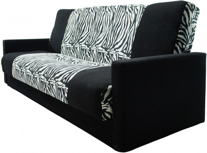Раскладной диван-кровать, прямой, книжка, велюр, Честер зебра 120