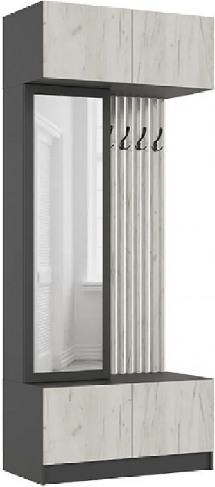 Прихожая Роджина, Графит/Дуб Крафт Белый (Дуб крафт белый/Графит)