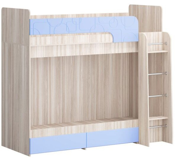 Двухъярусная кровать Бемби МДФ NEW, ясень (Роза, Ясень шимо светлый)
