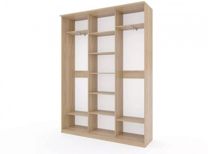 Шкаф купе Модерн 1776х450 3-х дверный 3-х секционный фотопечать №1 ясень