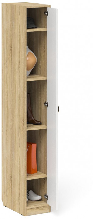 Прихожая П-6-500 Пенал, цвет дуб сонома/фасады МДФ белое дерево фрезеровка прованс, ШхГхВ 30х50х210 см., универсальная сборка