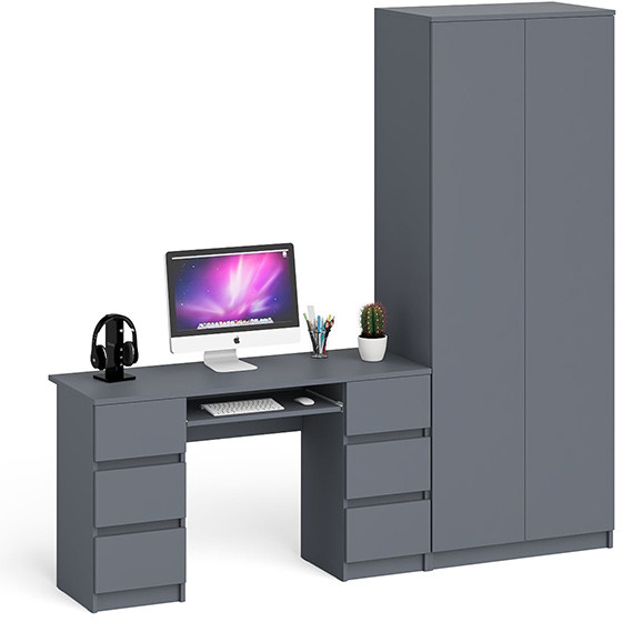 Мори компьютерный стол МС-2 + Шкаф МШ800.1, графит