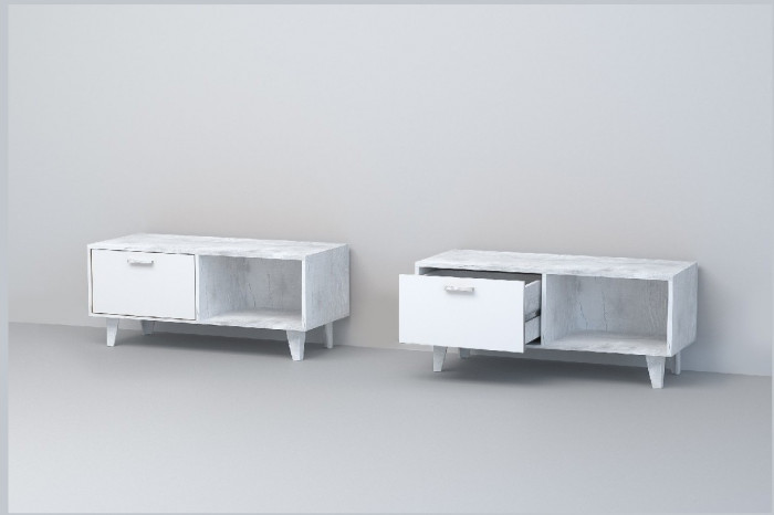 Эго Тумба Т-4 НГ (Камень Темный/Бетон Светлый)