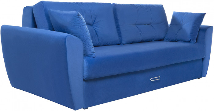 Диван еврокнижка Амстердам 160 ЛЮКС 07 ВЕЛЮР СИНИЙ