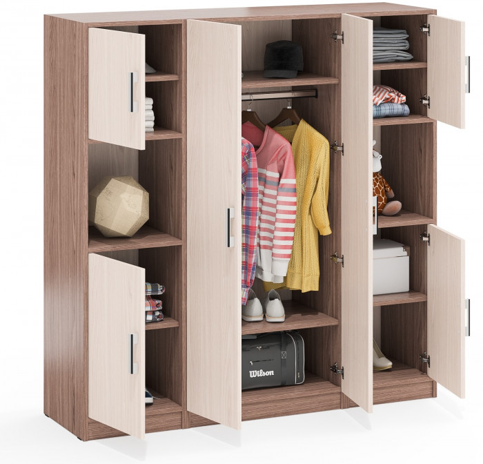 Шкаф С-МД-СК9Ш+Пенал С-МД-СК9П+Пенал С-МД-СК9П, ясень шимо светлый/ясень шимо тёмный