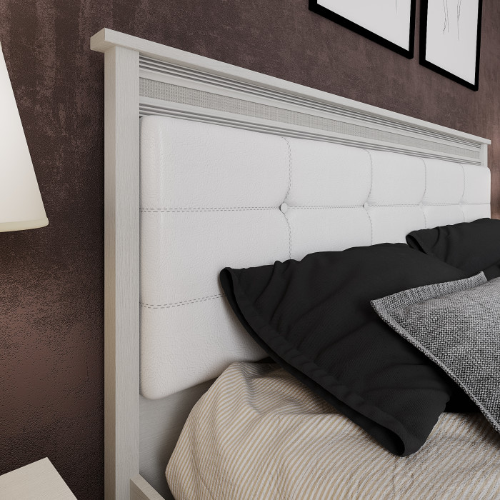 Ливорно Кровать ЛКР-1 (1,6) с настилом ДСП 2С, Ясень анкор светлый