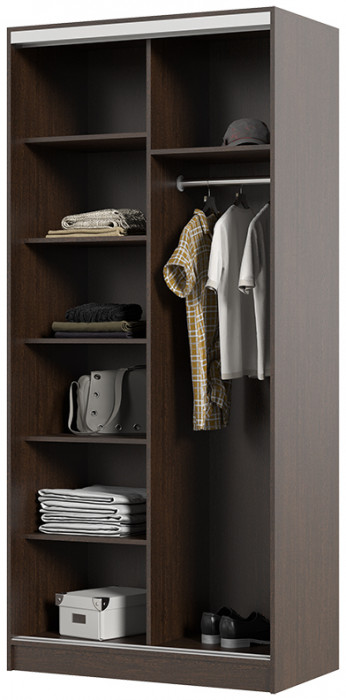 Альянс 1,0 м шкаф-купе (1000*2200*610 мм) венге/венге