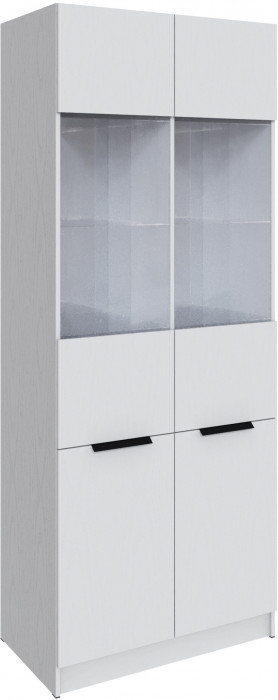 Шкаф Мадрид (0,9) с 2 витринами, Белый