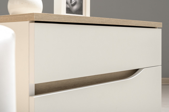 Муссон Спальня № 06, белый/дуб эндгрейн элегантный/искусственная кожа белая