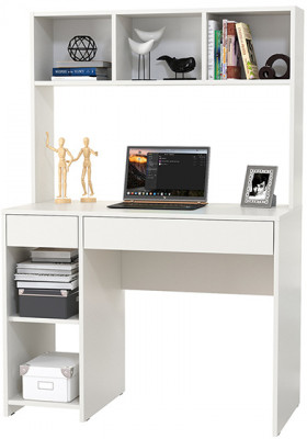 Стол компьютерный Комфорт 12.77F, цвет белый шагрень, ШхГхВ 100х49,8х147 см., универсальная сборка