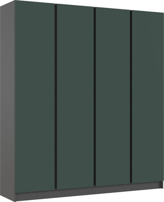 Келвин Шкаф 4-х створчатый 2000, Графит/Изумрудный