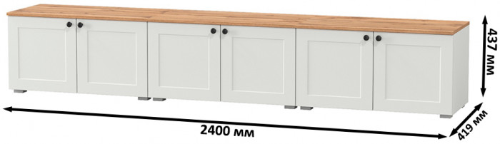Остин 13.257 Тумба + 13.257 Тумба + 13.257 Тумба, белый шагрень/дуб крафт золотой