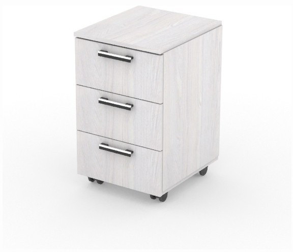 Стол компьютерный №7 (Тумба выкатная) Ясень Анкор светлый