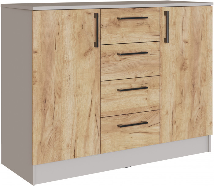 Комод Вегас, Кашемир/Дуб крафт золотой