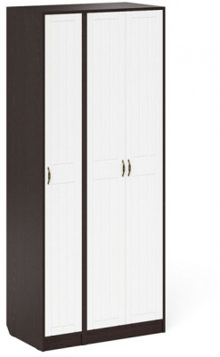 Прихожая П-6-500 Шкаф + Пенал, цвет венге/фасады МДФ белое дерево фрезеровка прованс, ШхГхВ 90х50х210 см., универсальная сборка