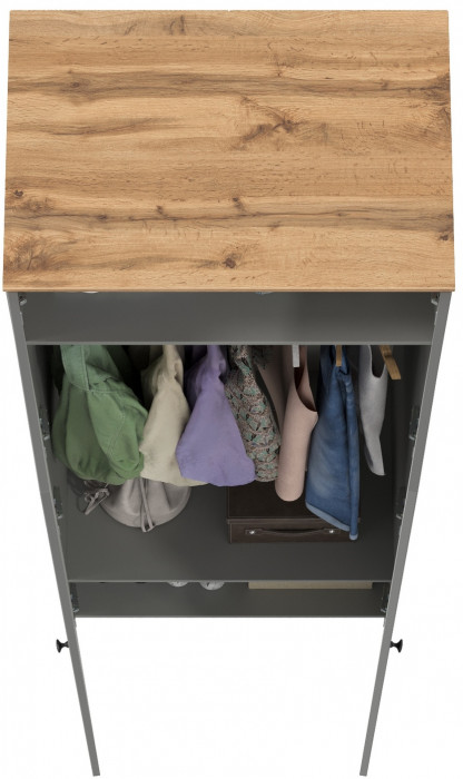 Остин 13.224 Шкаф, цвет серый графит/дуб крафт золотой, ШхГхВ 80х54,3х229,6 см.