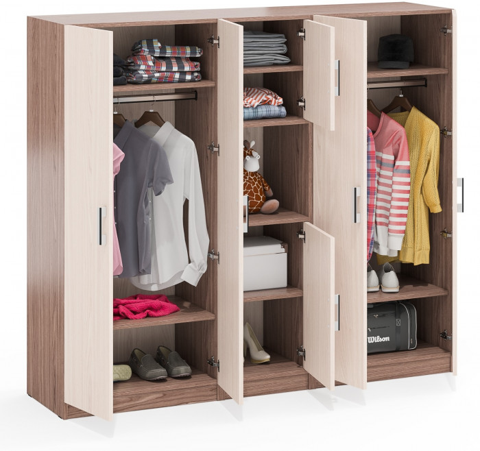 Шкаф С-МД-СК9Ш+Пенал С-МД-СК9П+Шкаф С-МД-СК9Ш, ясень шимо светлый/ясень шимо тёмный