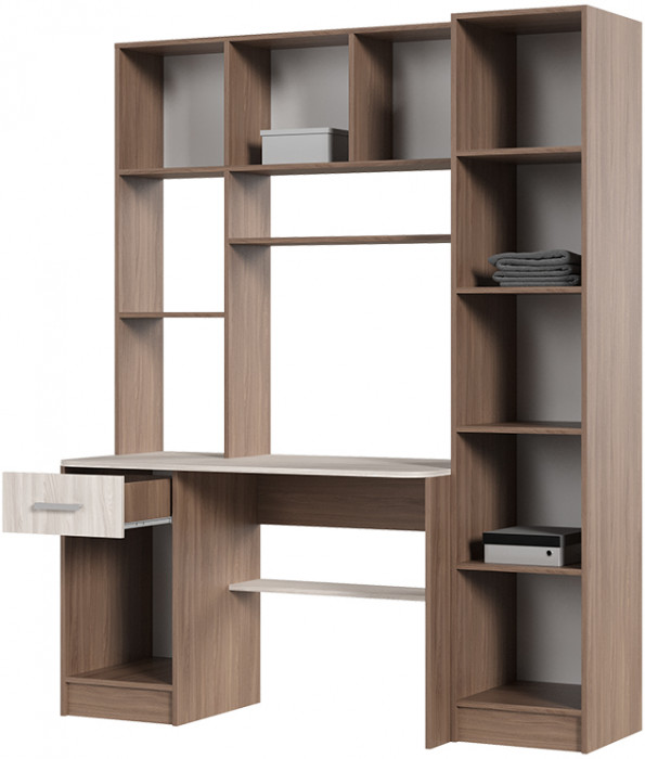 СТОЛ КОМПЬЮТЕРНЫЙ №7 (1,6х2,0х0,6) шимо темный/шимо светлый