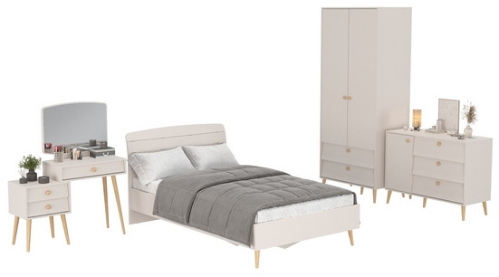 Афина Спальня 05-1200, цвет кашемир серый, сп.м. 1200х2000 мм., б/м, основание есть - фанера